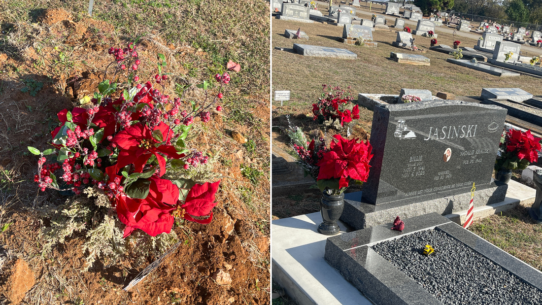 Changing out the flowers ....