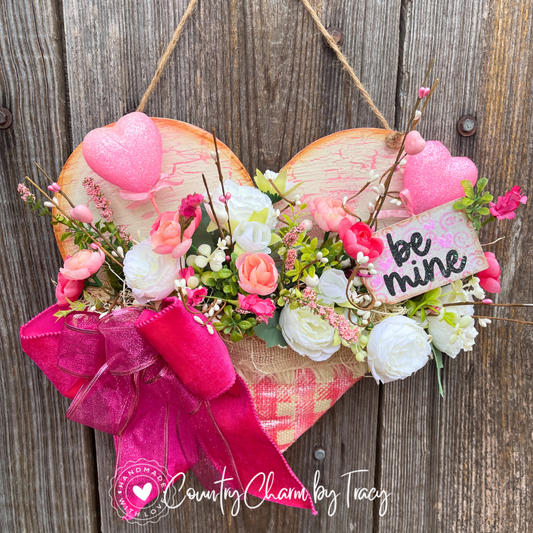 "Be Mine" Floral Pocket Door Hanger
