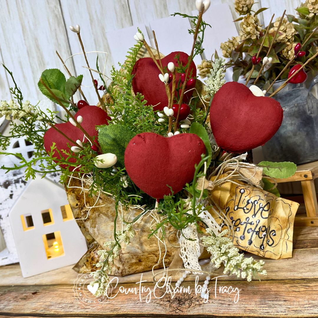 Love Letters Valentine Heart Shelf Sitter