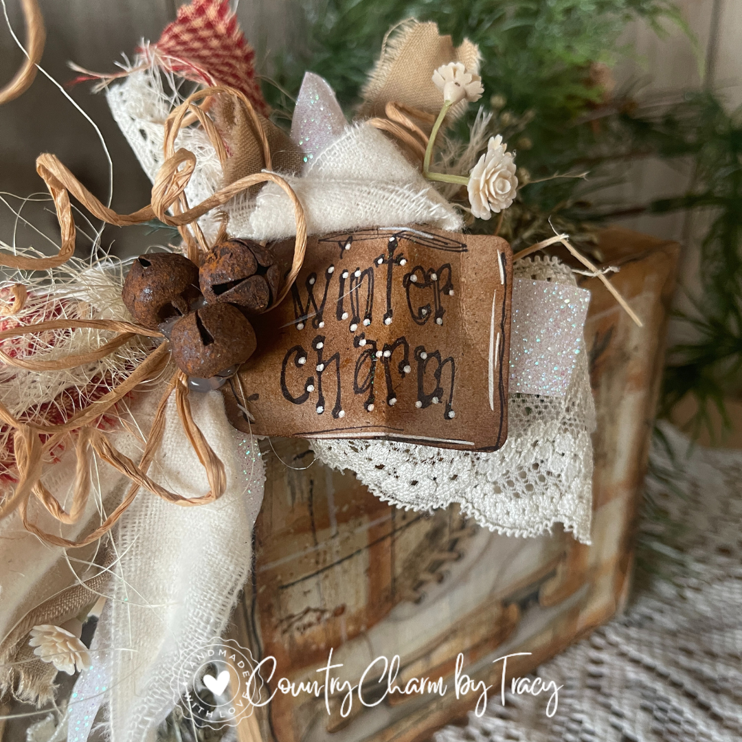 ❄️ Rustic Winter Ice Skate Décor Block – 5x5”